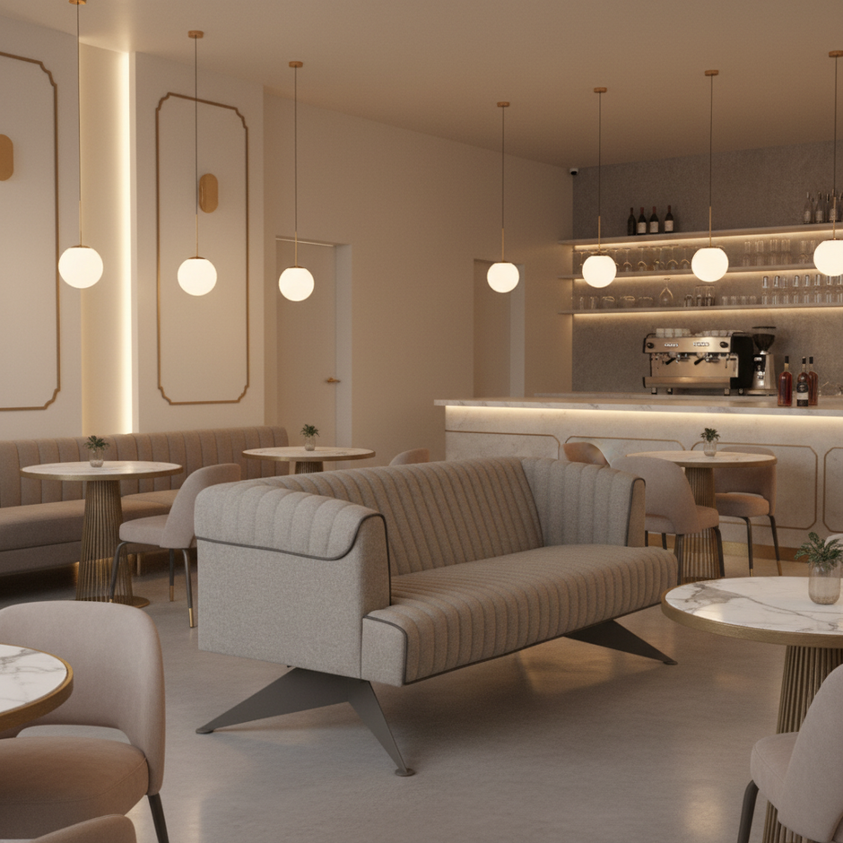 Elegan Kumaş Kaplamalı Üçlü Lobi Kanepesi 10